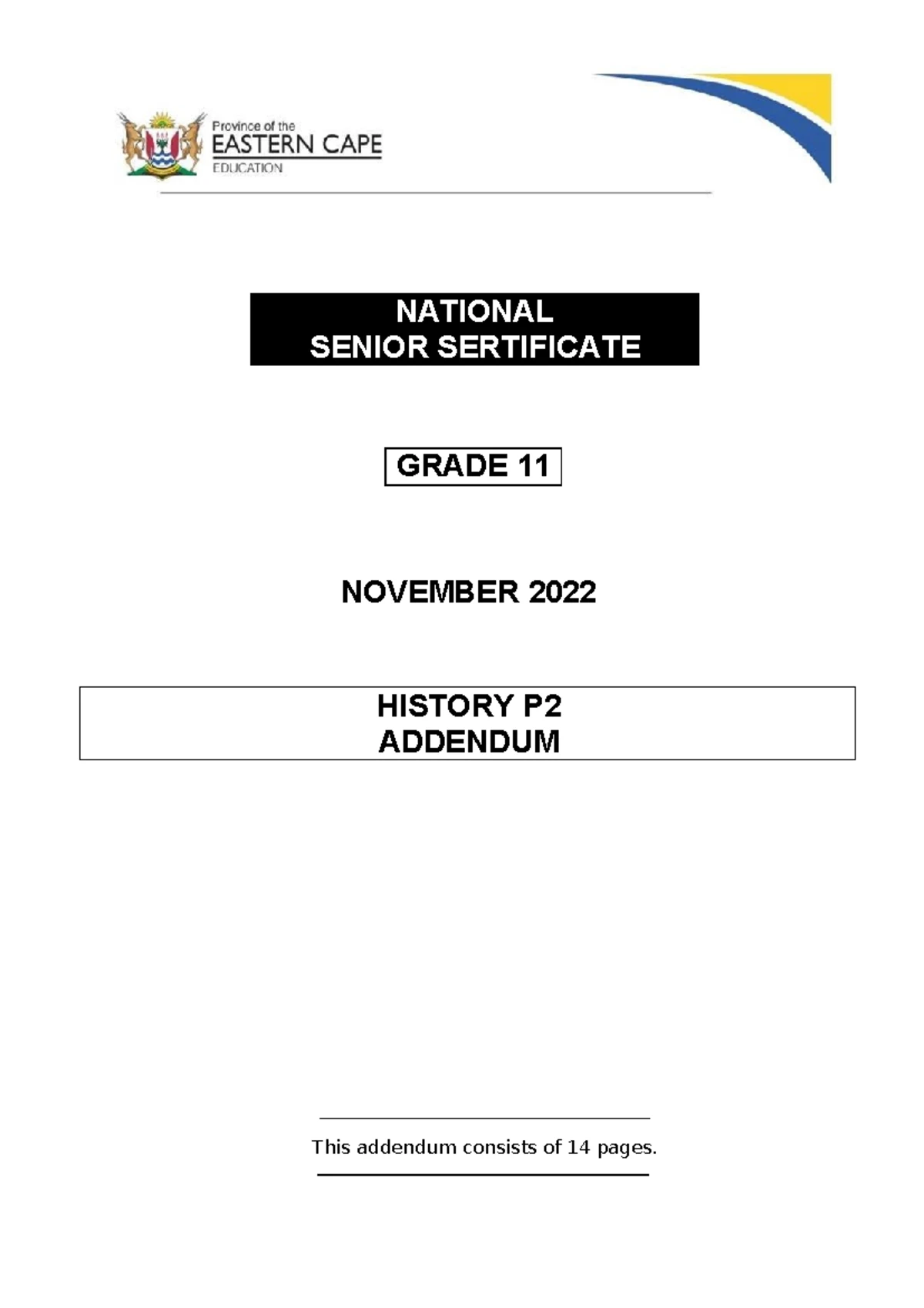 History P2 Marking Guideline: Grade 11 November 2022 - Studocu