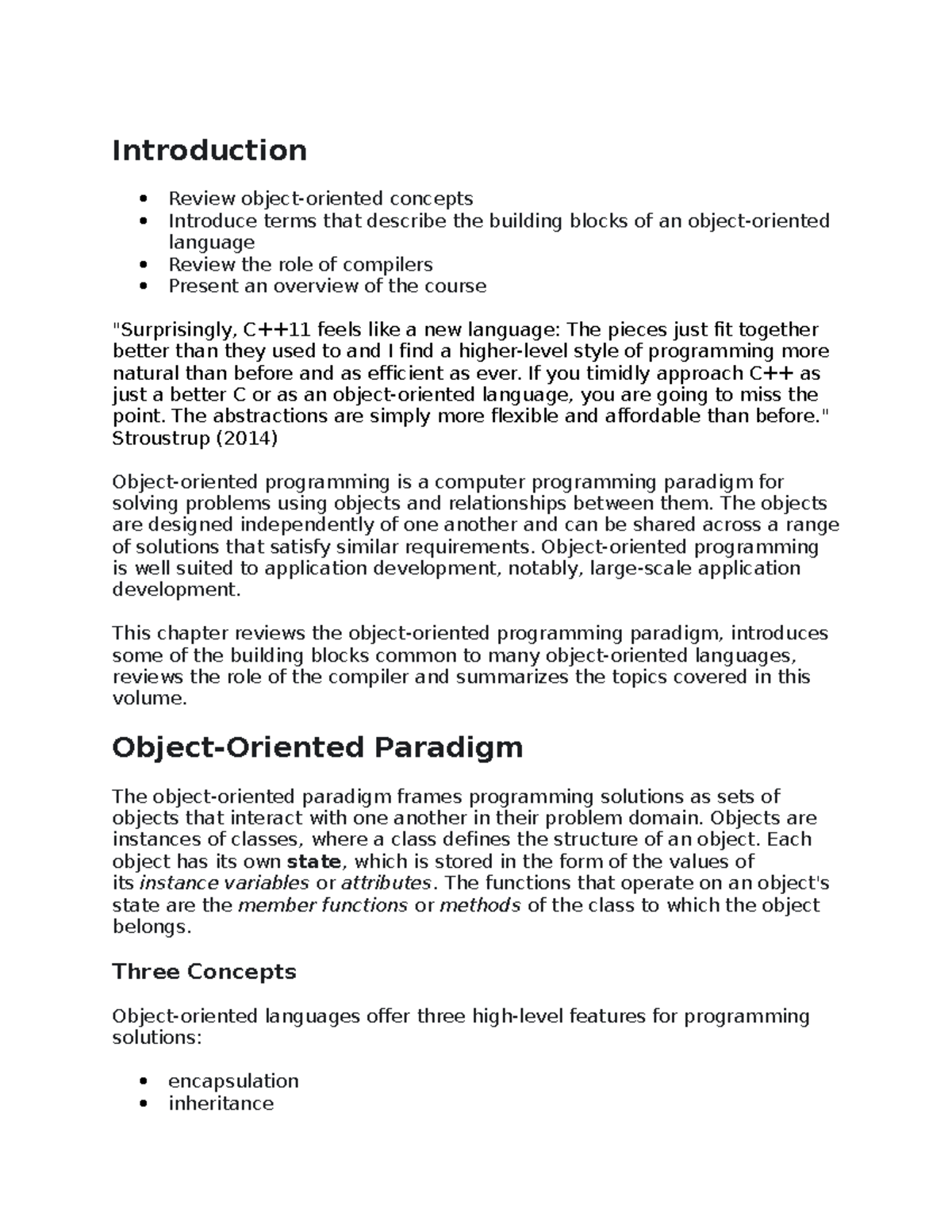 Oop345 introduction - Introduction Review object-oriented concepts ...