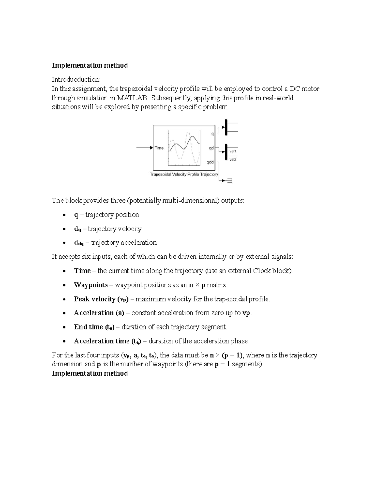 ME4217 Exercise 2: Trapezoidal Velocity Profile for DC Motor Control ...