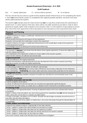Student Experiment Checklist - Student checklist for Student Experiment ...