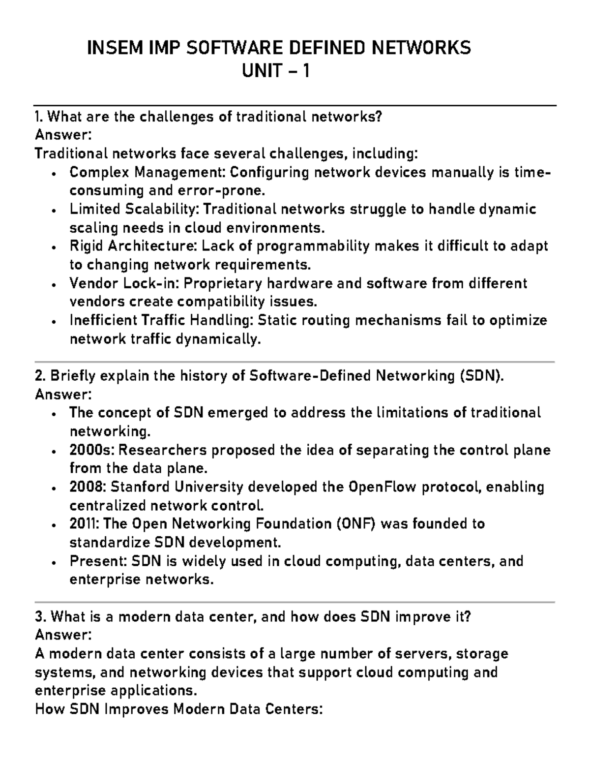 Insem IMP Software Defined Networks UNIT 1 - INSEM IMP SOFTWARE DEFINED ...