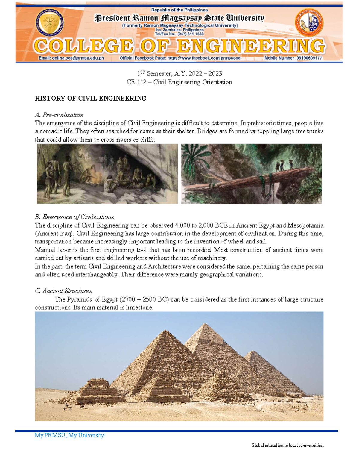 CE 112 - Module 1: History of Civil Engineering Overview - Studocu