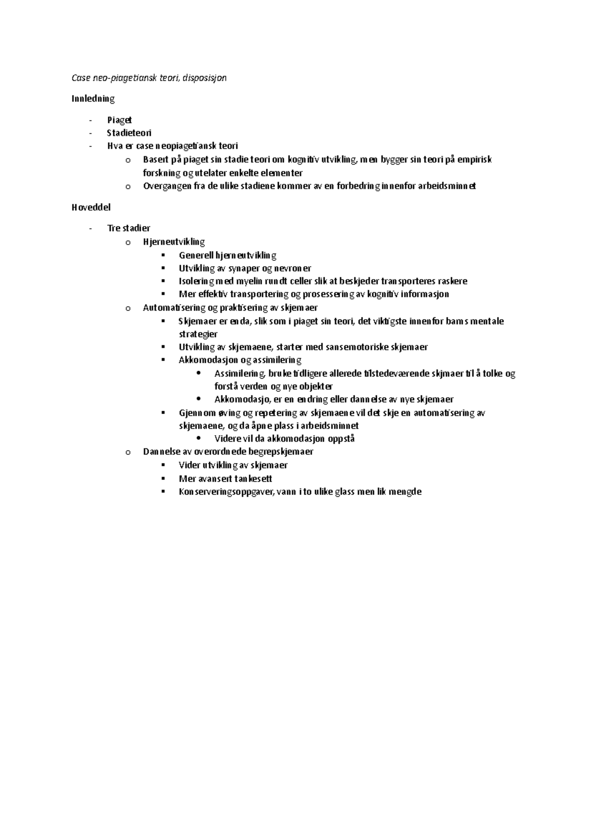 Case Study on Neo-Piagetian Theory and Cognitive Development - Studocu