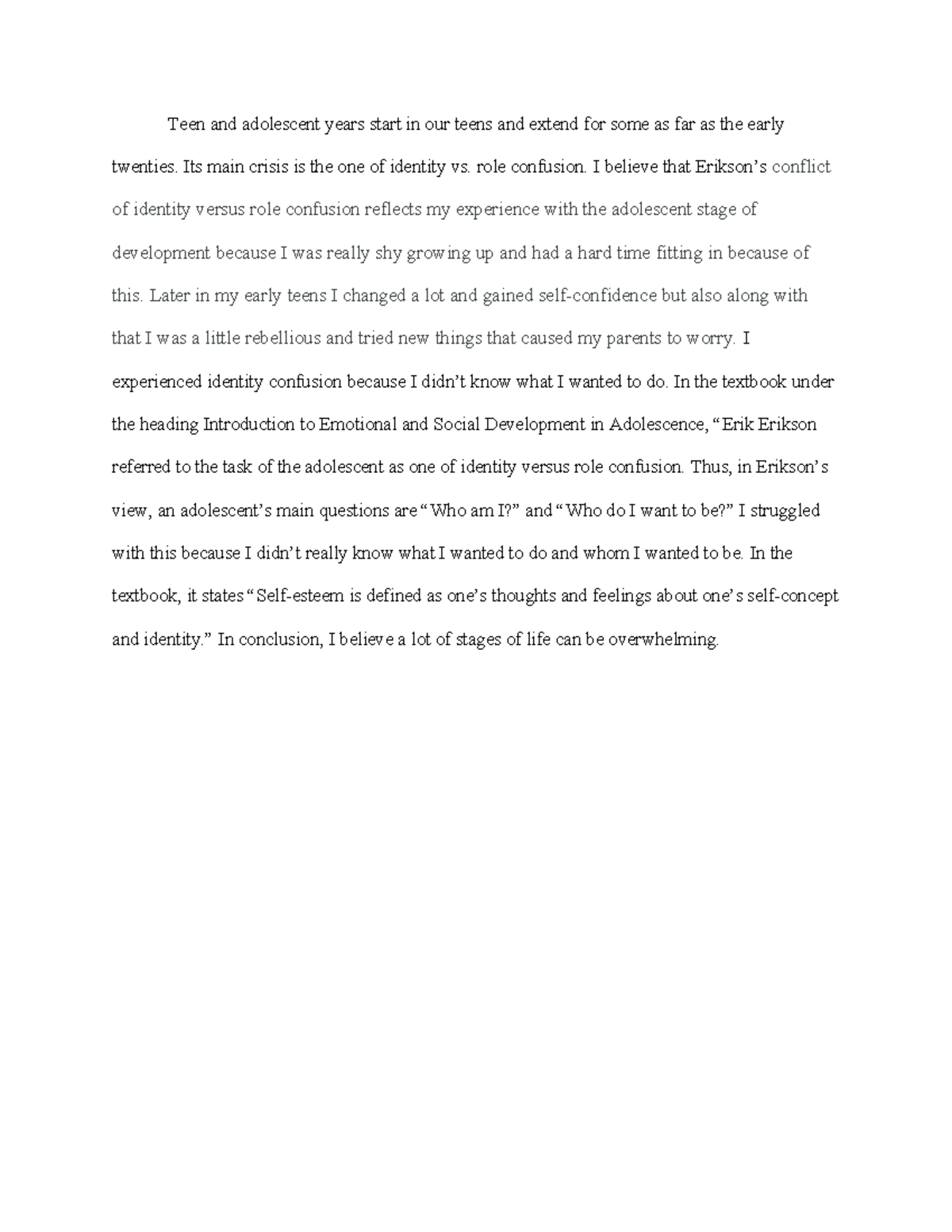 Adolescence - Practice work - Teen and adolescent years start in our ...