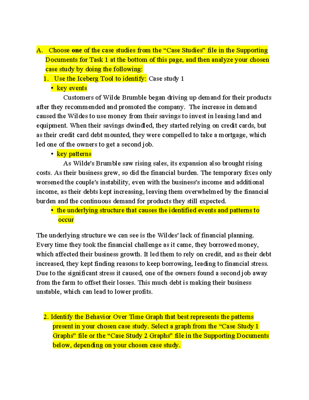 D459 Task 1 - Case Study Analysis Using Iceberg Tool & Graphs - Studocu