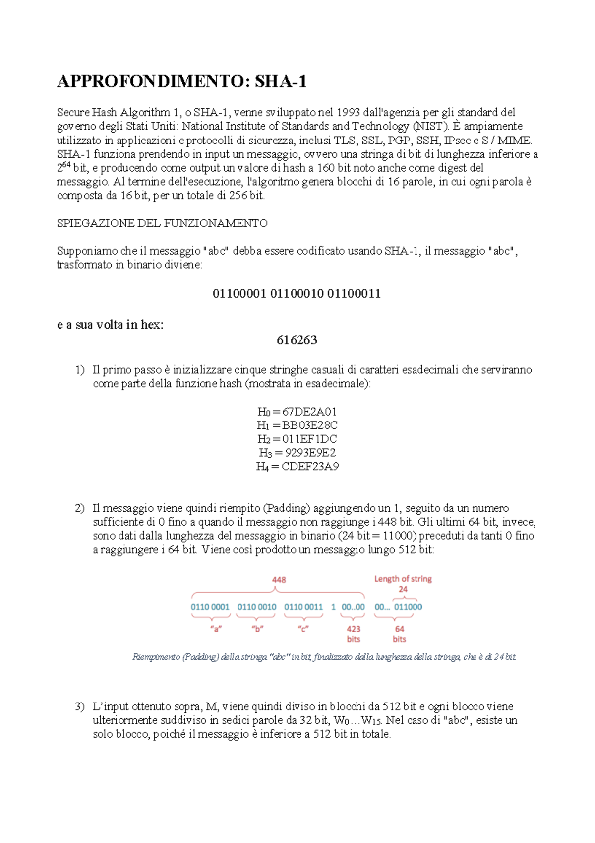 Secure Hash Algorithm 1 exe - APPROFONDIMENTO: SHA- 1 Secure Hash ...