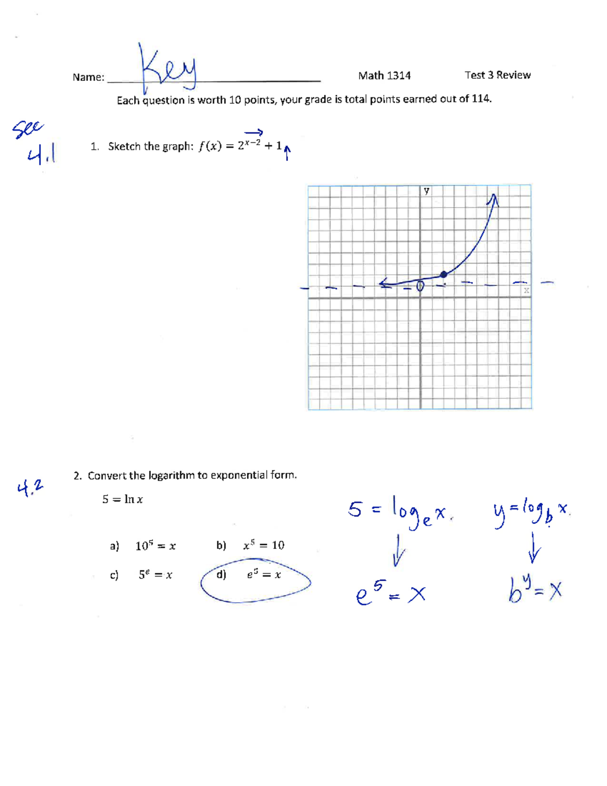Math 101: Logarithmic Functions and Exponential Equations - Studocu