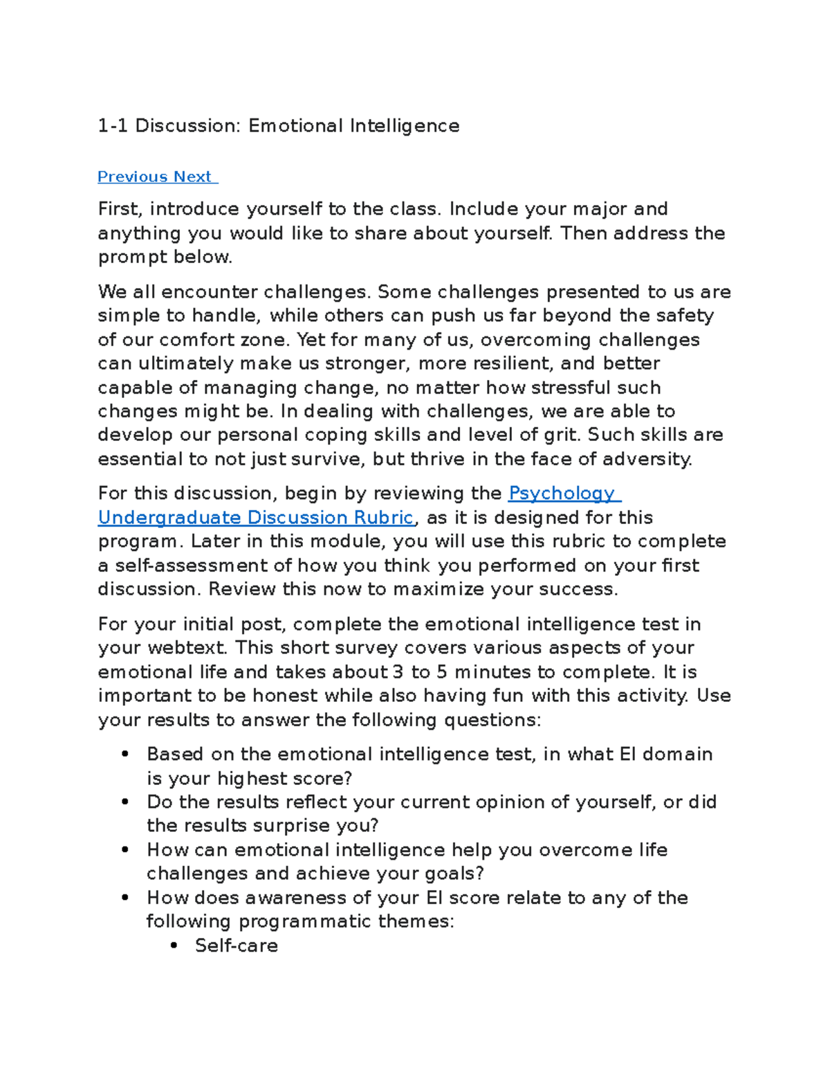 PSY-108-H3588 Introduction to Psychology 23EW3 - 1st Discussion - 1-1 ...