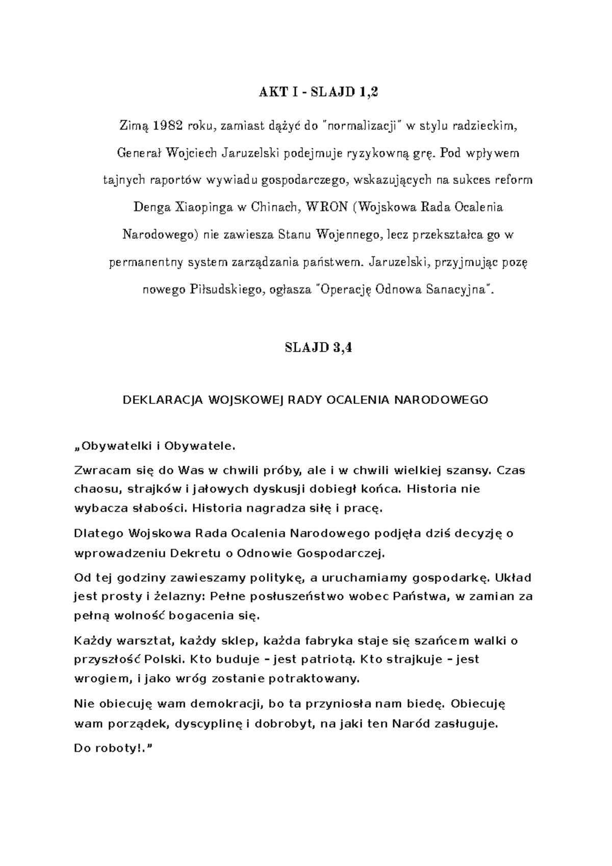 Projekt 2 RP+ - Analiza Gospodarcza i Polityczna 1982-2035 - Studocu