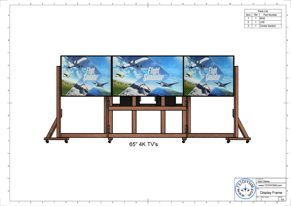 Display Frame Drawing v2 - Title:Created by: Rev. 737DIYSIM Display ...
