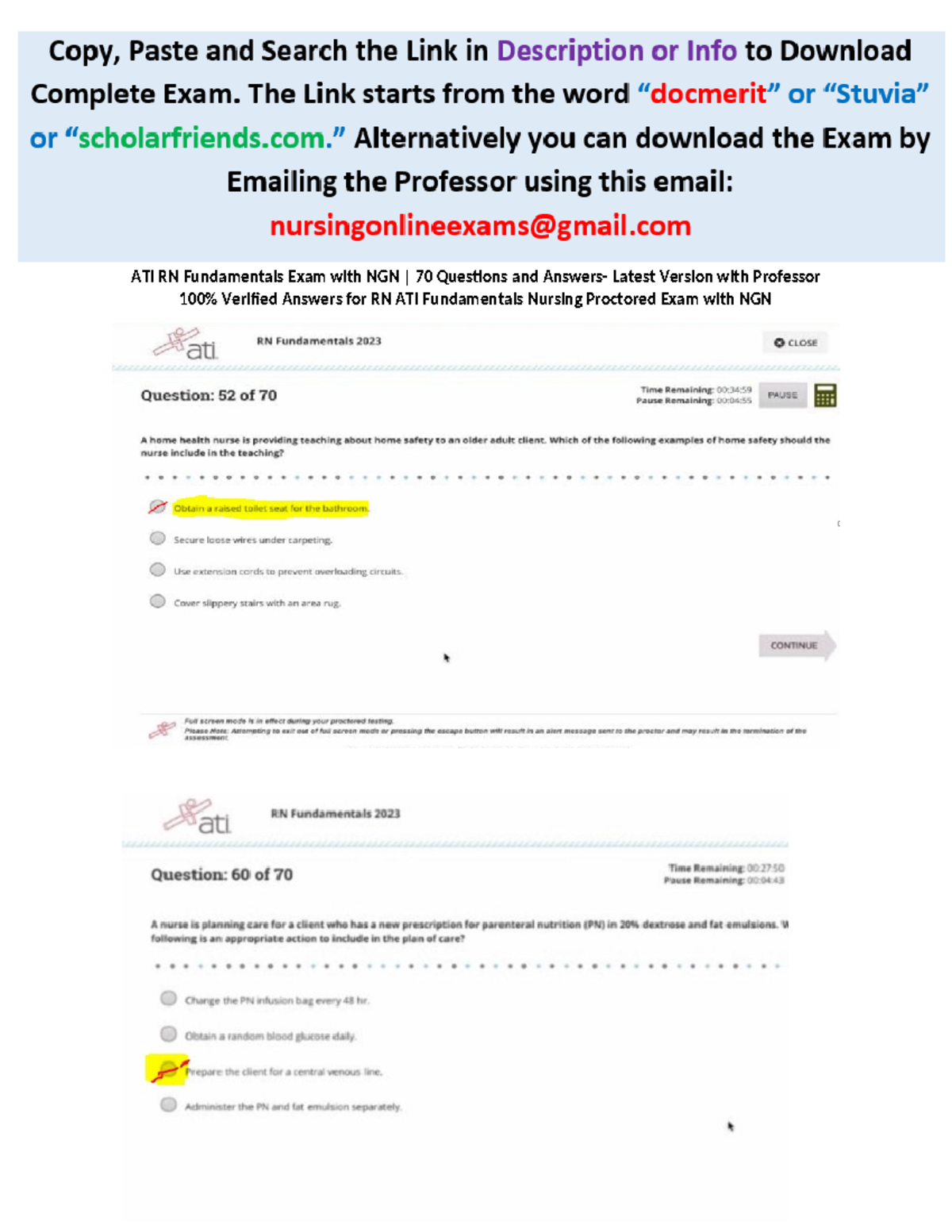 2025 ATI RN Fundamentals Proctored Exam with NGN: 70 Questions ...