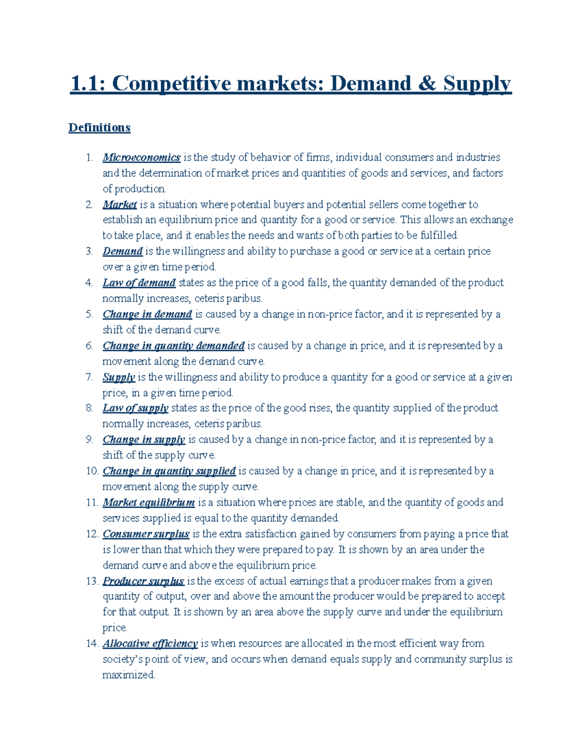 1.1: Competitive Markets - Demand & Supply Overview in Microeconomics ...