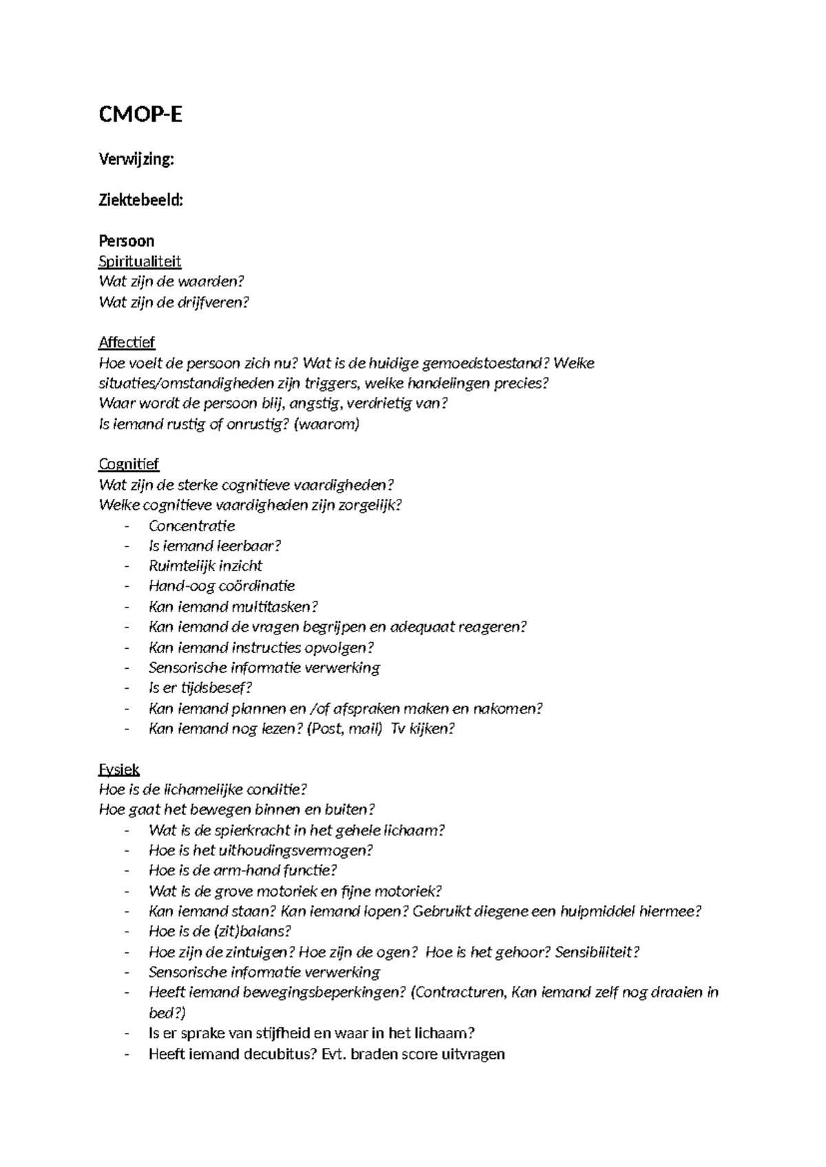 CMOP-E: Overzicht van Persoonlijke, Cognitieve en Sociale Aspecten ...