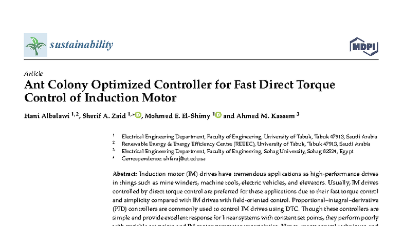 114 2023 Ant Colony Optimized Controller for Fast Direct Torque Control ...