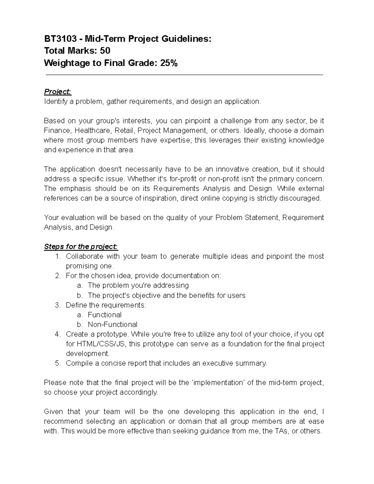 2425 Sem 2 Mid Term Project-Guidelines - BT3103 - Mid-Term Project ...