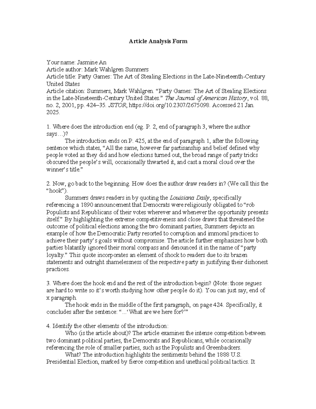 Article Analysis Form-blank (1) (2) - Article Analysis Form Your name ...