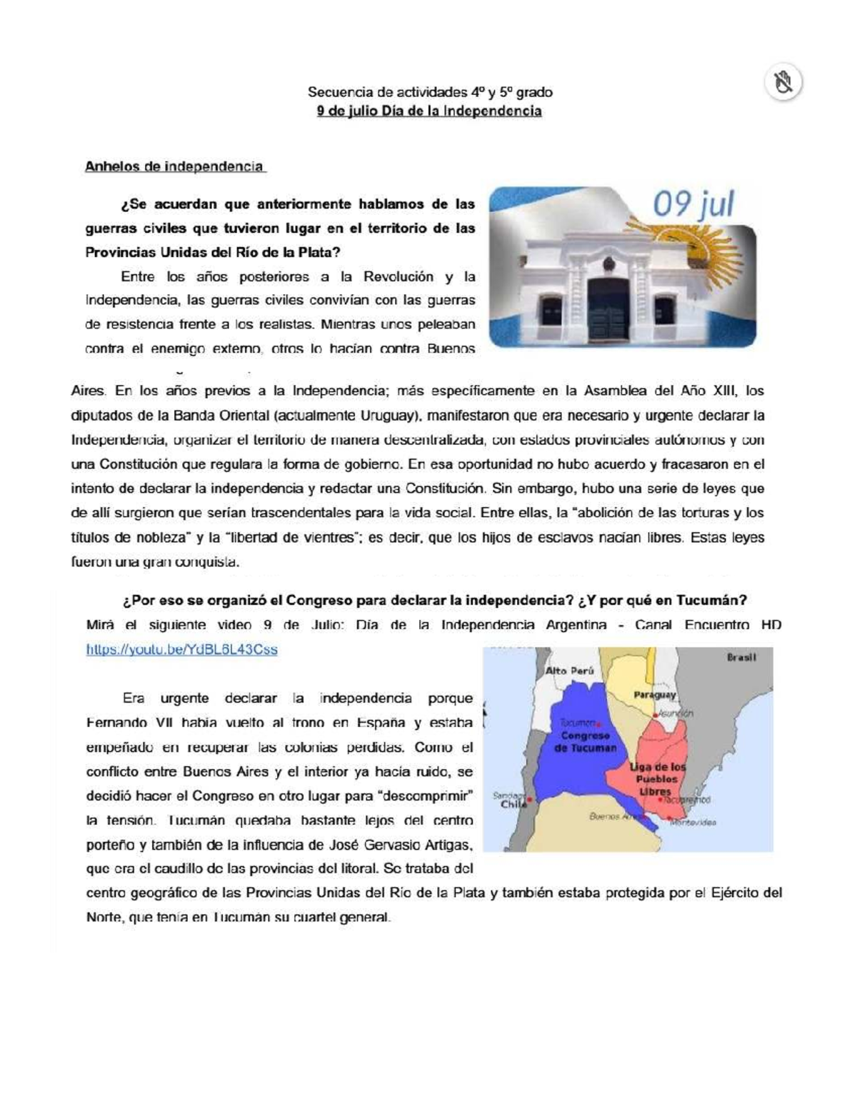 Análisis y Debate sobre la Independencia - 9 de Julio de 1816 - Studocu