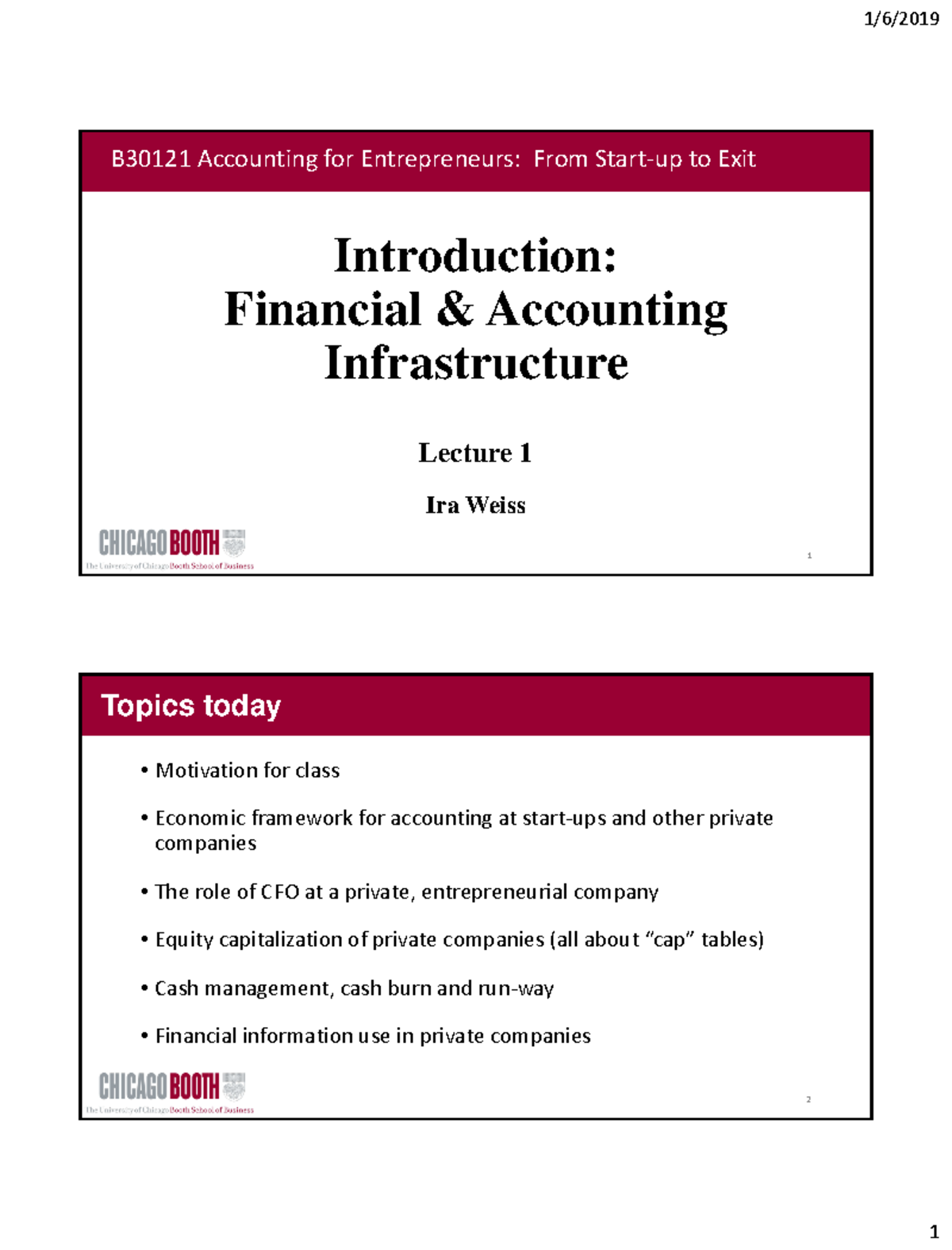 B30121 Week 1 Lecture: Intro to Financial & Accounting for Startups ...