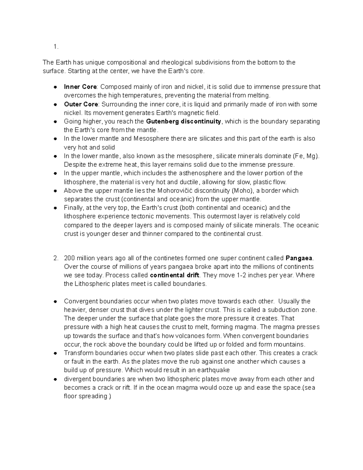 Geology 101: Comprehensive Memo on Earth's Structure and Processes ...