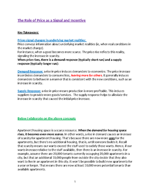 Understanding Price Dynamics: Signals, Incentives, and Market Controls ...