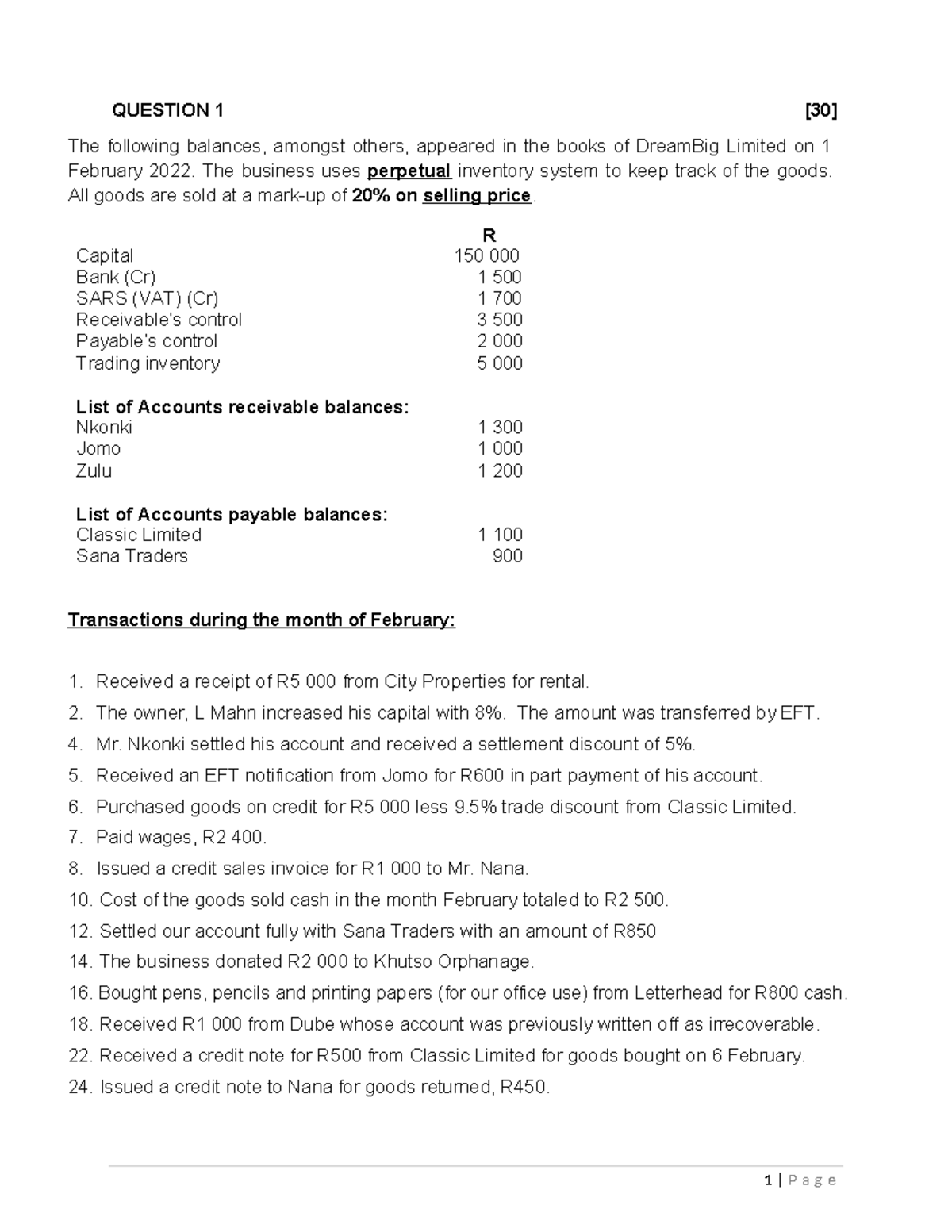 MOCK TEST 2 - Practice Test for Topic 4 & 5 (ACCT 101) - Studocu