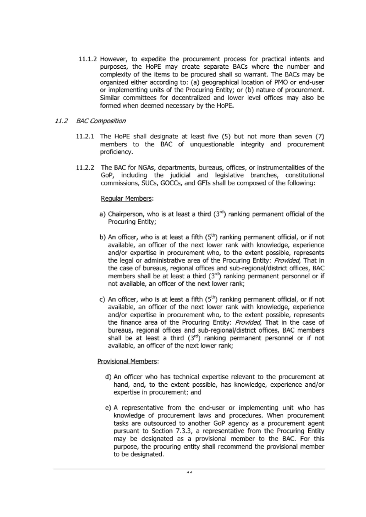 Title: BAC Composition and Functions in Procurement Process (RULE V ...
