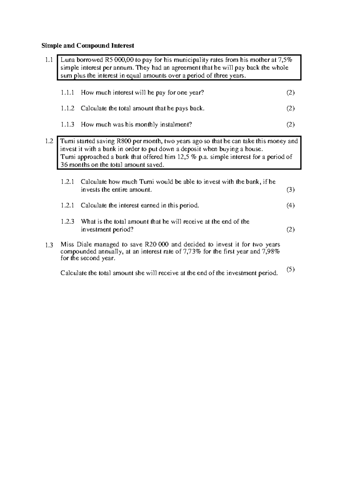 Simple and Compound Interest Calculations for Banking (ENG C) - Studocu
