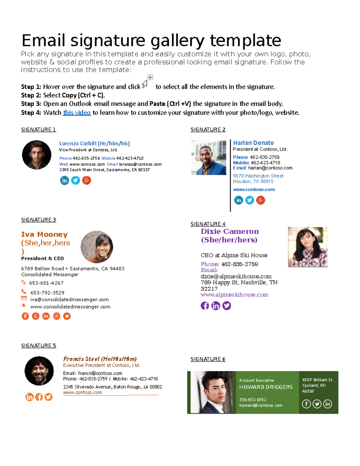 Email Signature Gallery Template for Professional Customization - Studocu