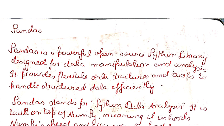 PPS Theory - Data Manipulation and Analysis with Pandas - Studocu