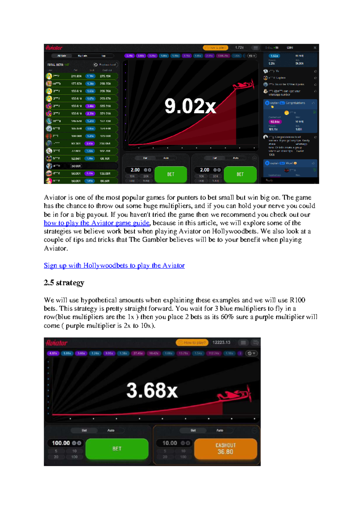 Aviator Game Strategies and Tips: Mastering the Bet Techniques - Studocu