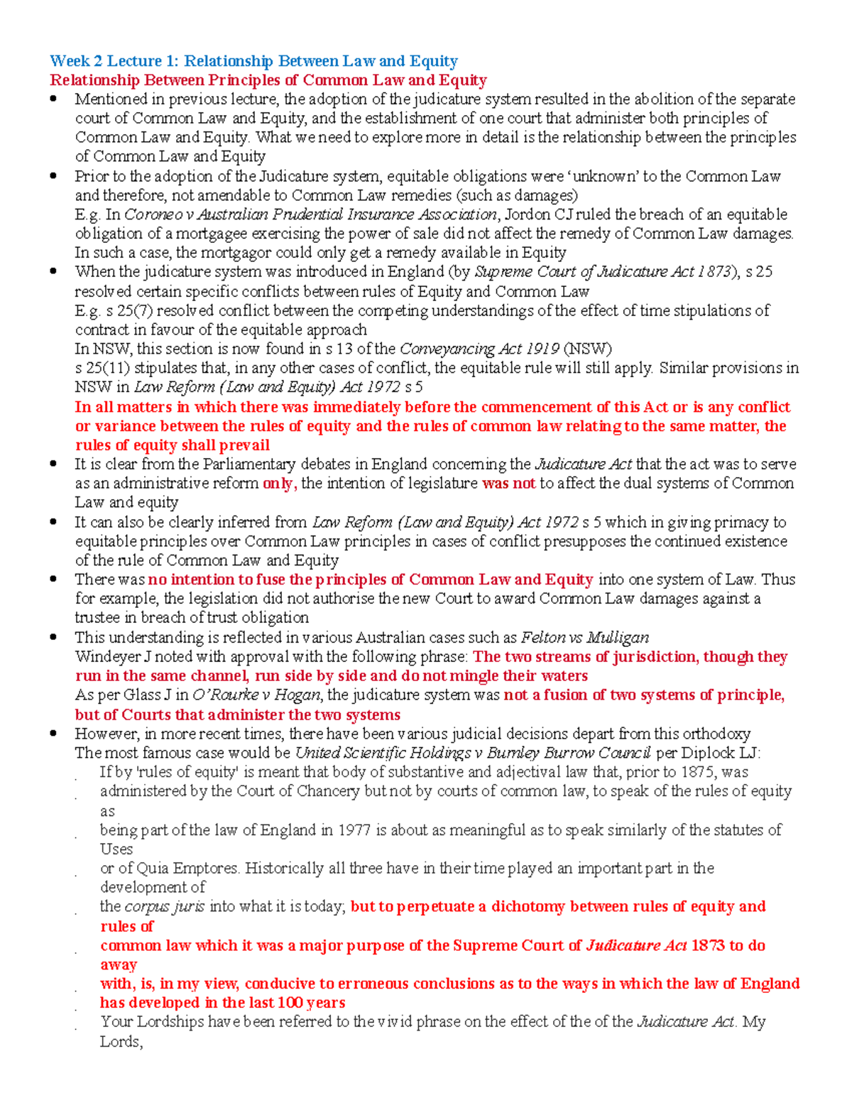 LAW 317 - Week 2 - Lecture notes 2 - Week 2 Lecture 1: Relationship ...