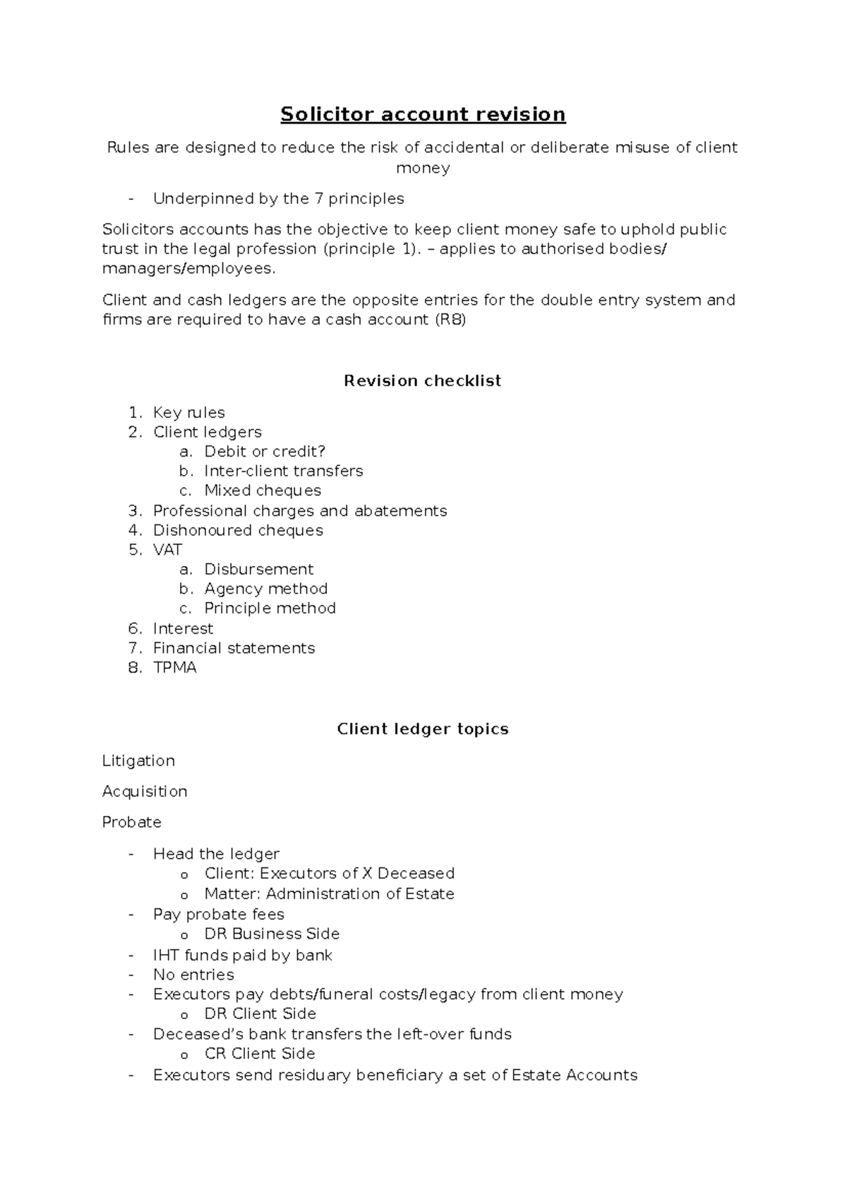 Solicitor account revision - Solicitor account revision Rules are ...