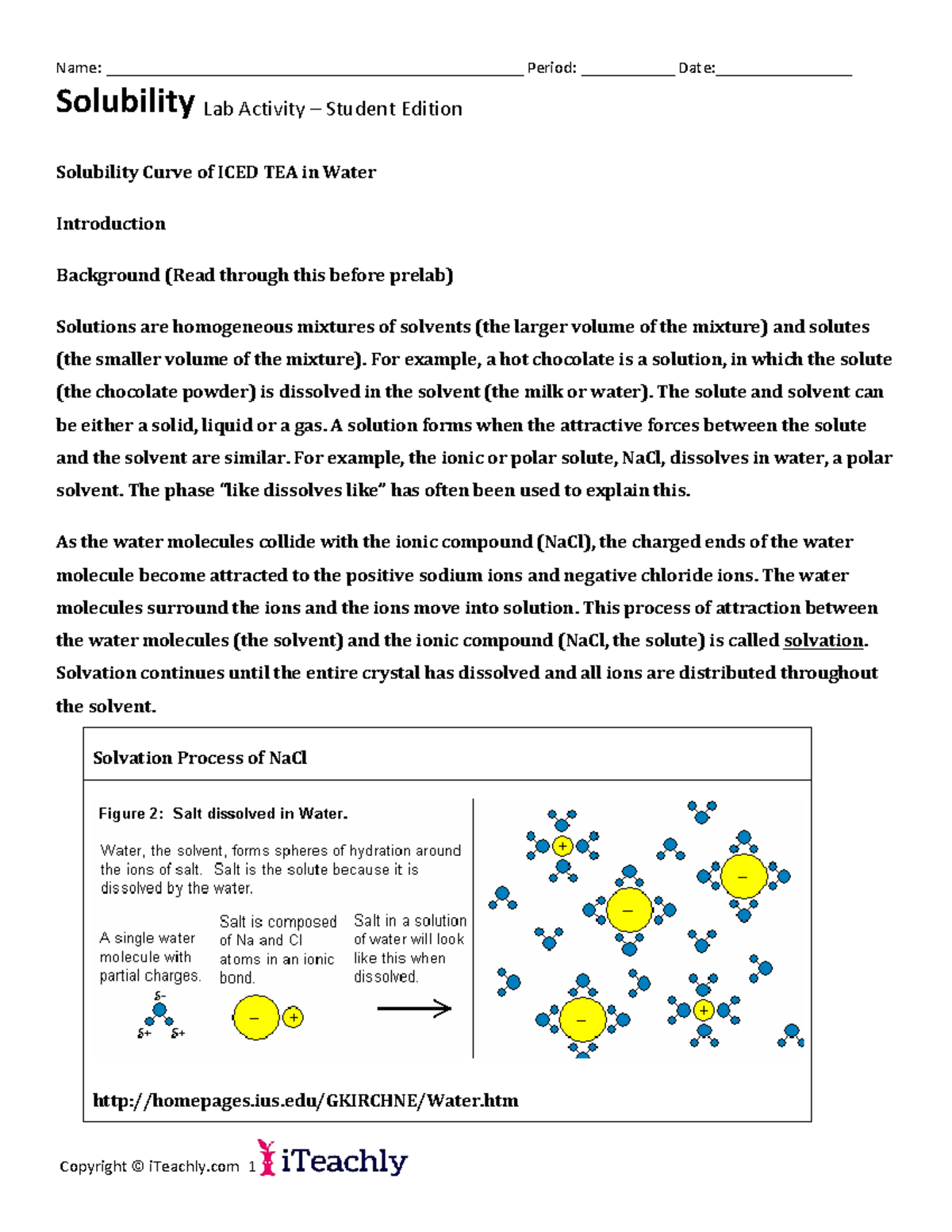 Solubility Lab Activity: ICED TEA Curve Analysis (2-9) - Studocu