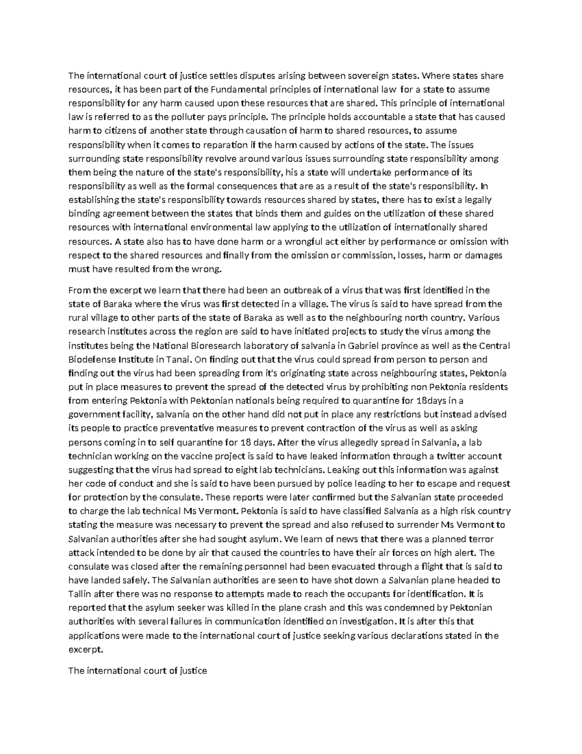 PIL EXAM - Principles of State Responsibility in International Law ...