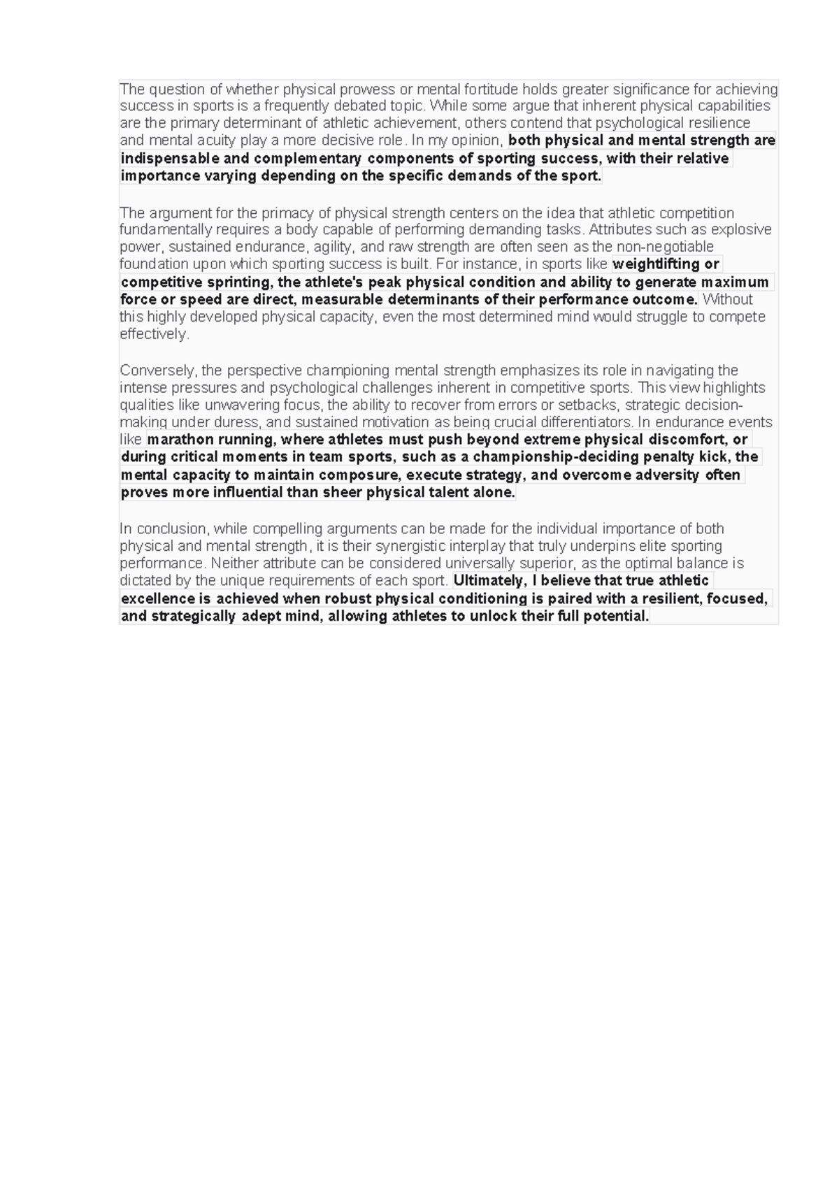 The Role of Physical Prowess vs. Mental Fortitude in Sports Success ...