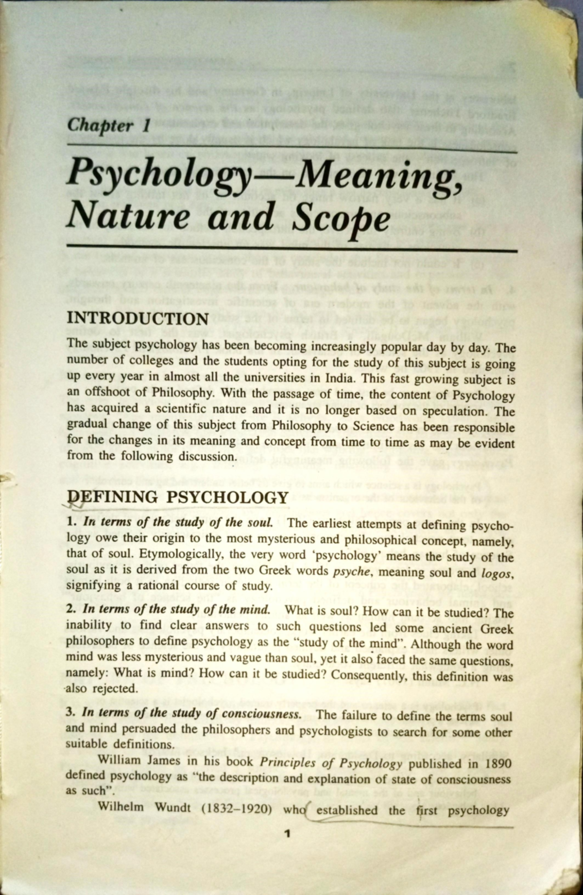 Psychology Meaning, Nature AND Scope - Chapter 1 Psychology—Meaning ...