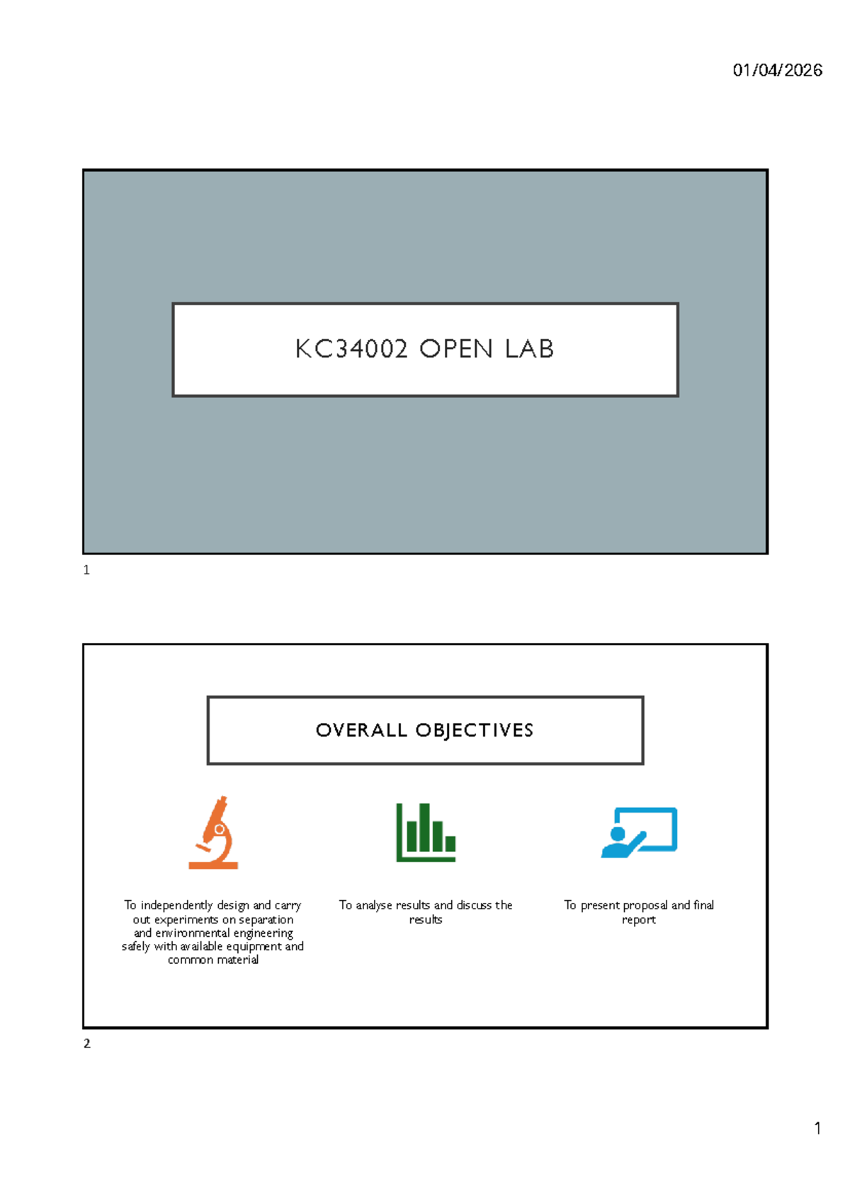 KC34002 Open Lab 1: Objectives & Guidelines for Experiments - Studocu
