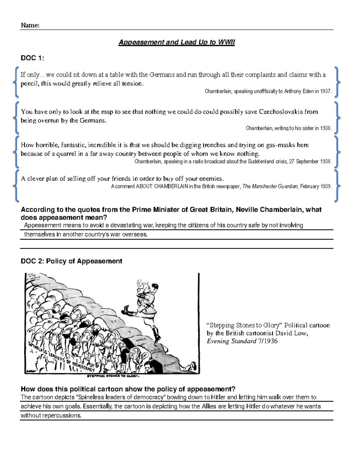 WW2 Policy of Appeasement: Causes and Consequences - Studocu