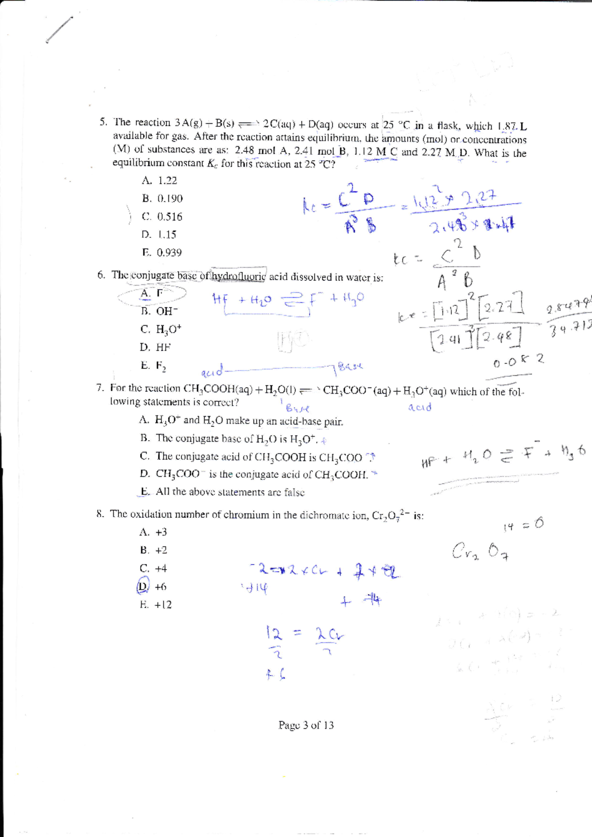 CHEM 101 TEST 1 REVIEW - EQUILIBRIUM & BUFFER SOLUTIONS 2021 - Studocu