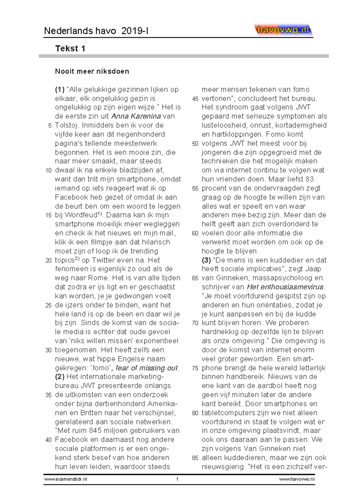 Examens Nederlands vwo
