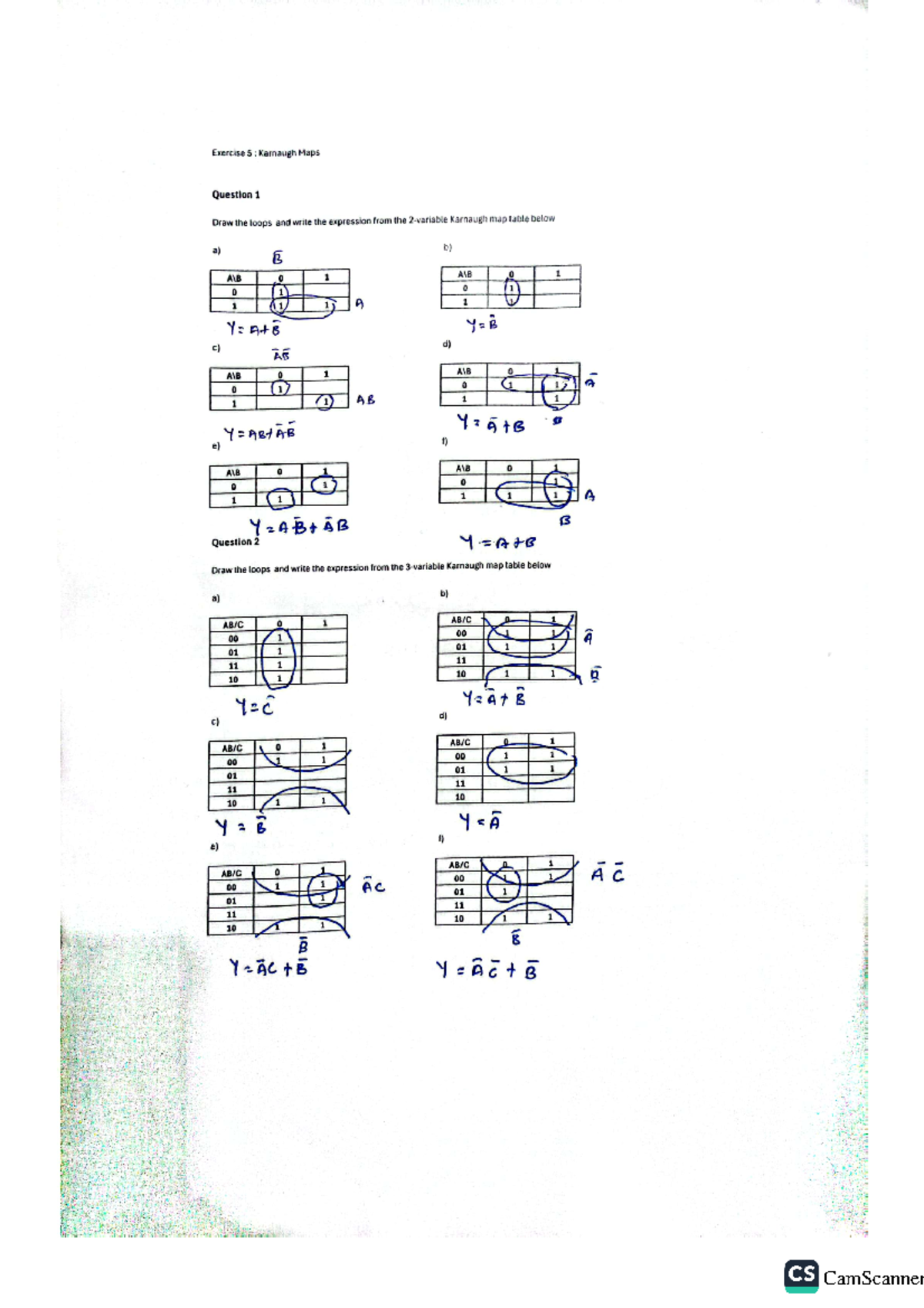 Assessment K-Map - K-Map - Exercise 5 Karnaugh Maps Question 1 Draw the ...