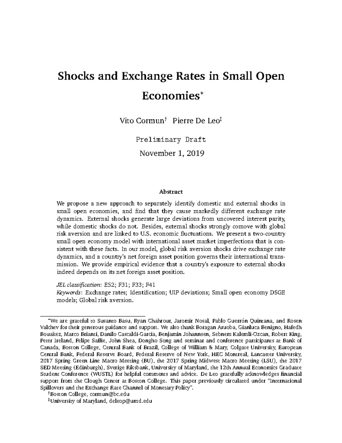 Shocks and Exchange Rates in Small Open Economies: A DSGE Approach ...
