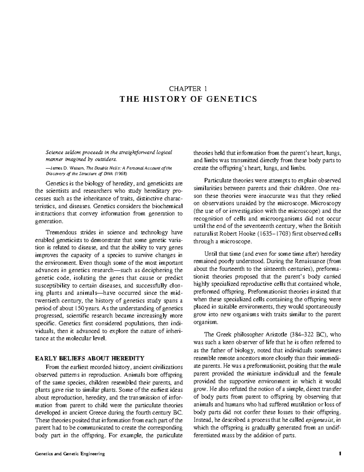 CHAPTER 1: The History of Genetics (GEN 101) - Studocu