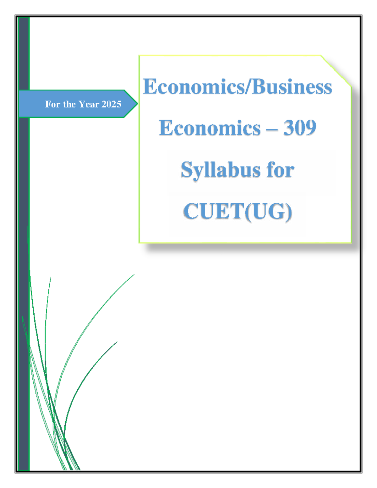 Economics 309 Syllabus: Introductory Microeconomics for CUET(UG) 2025 ...