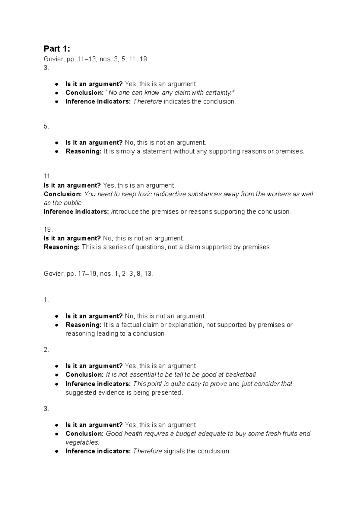 Assessment 1 - Understanding and Analyzing Arguments - Studocu