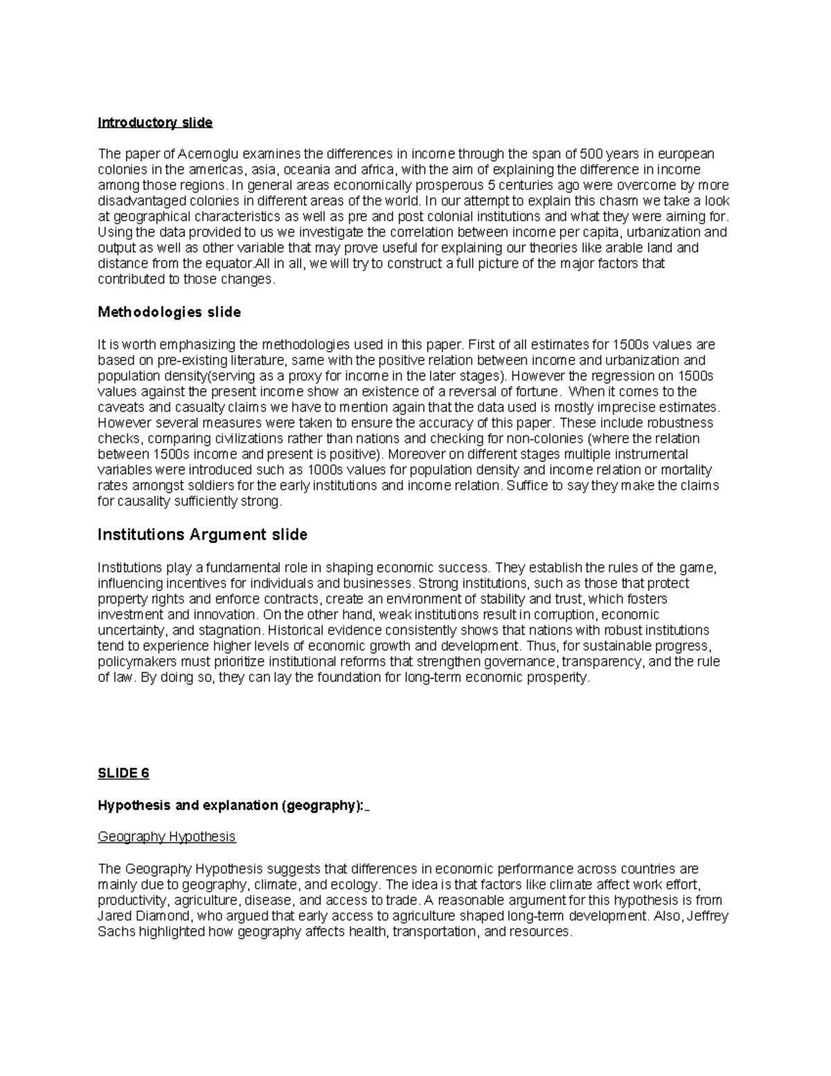 ECON 305: Group Presentation Script on Income Disparities and ...