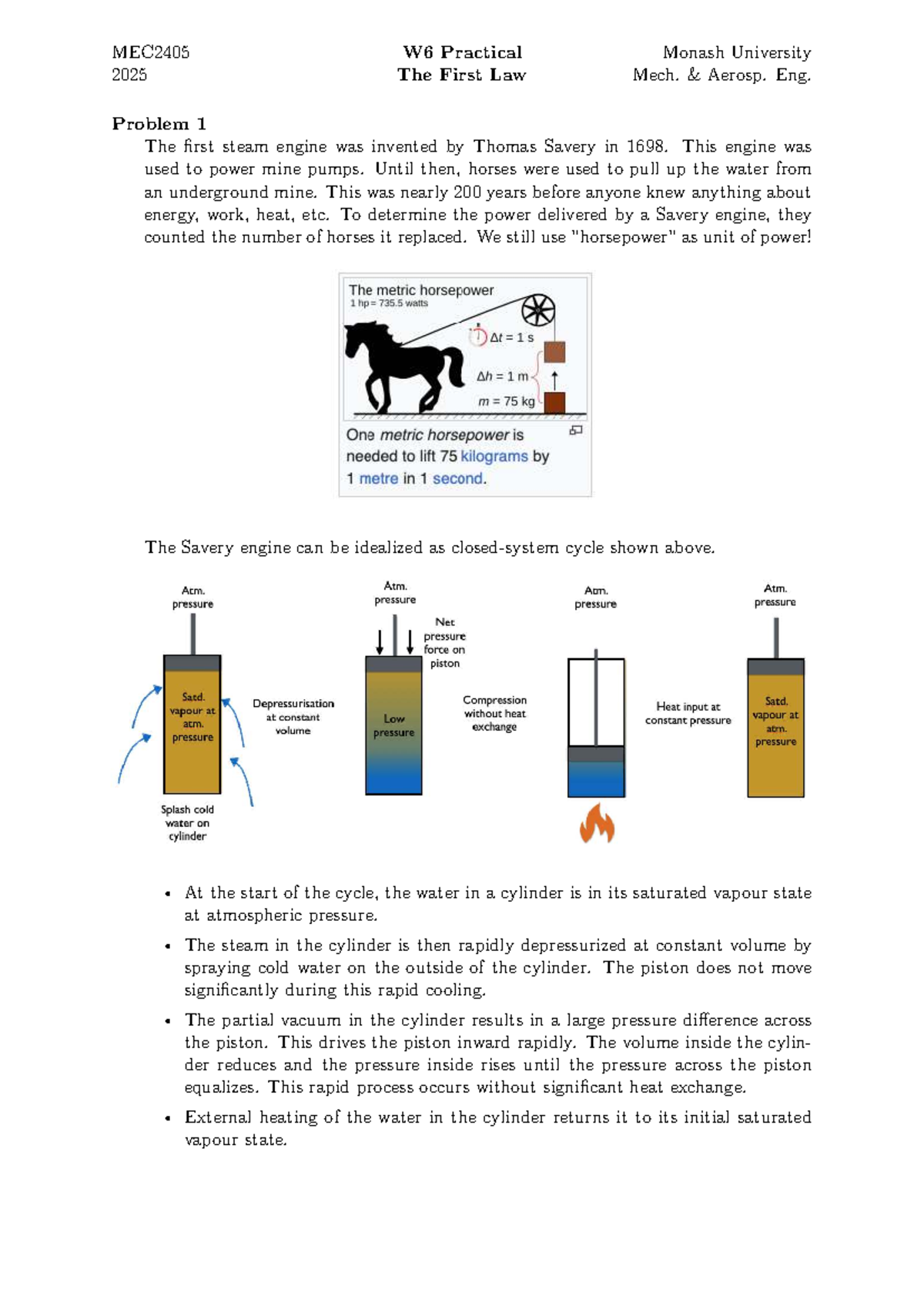 MEC2405 2025 W6 Practical Analysis of Savery Engine and Brayton Cycle ...