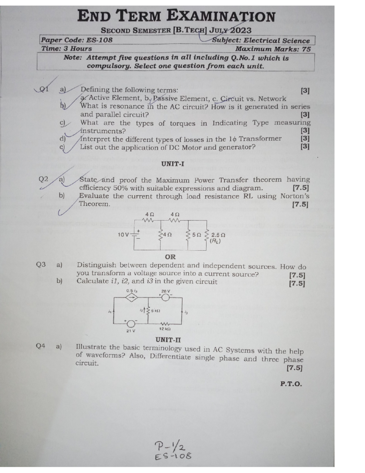 End Sem July 2023 - pyqs - END TERM EXAMINATION SECOND SEMESTER TECH ...