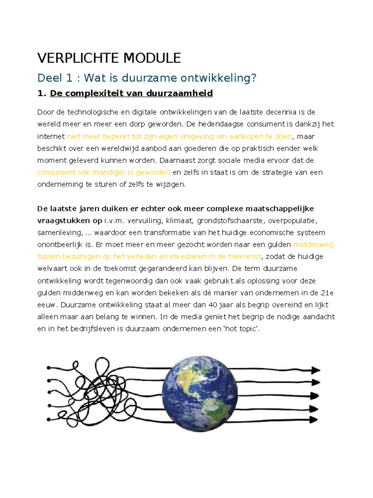 SS Verplicht Deel 1: Duurzame Ontwikkeling en Complexiteit - Studocu