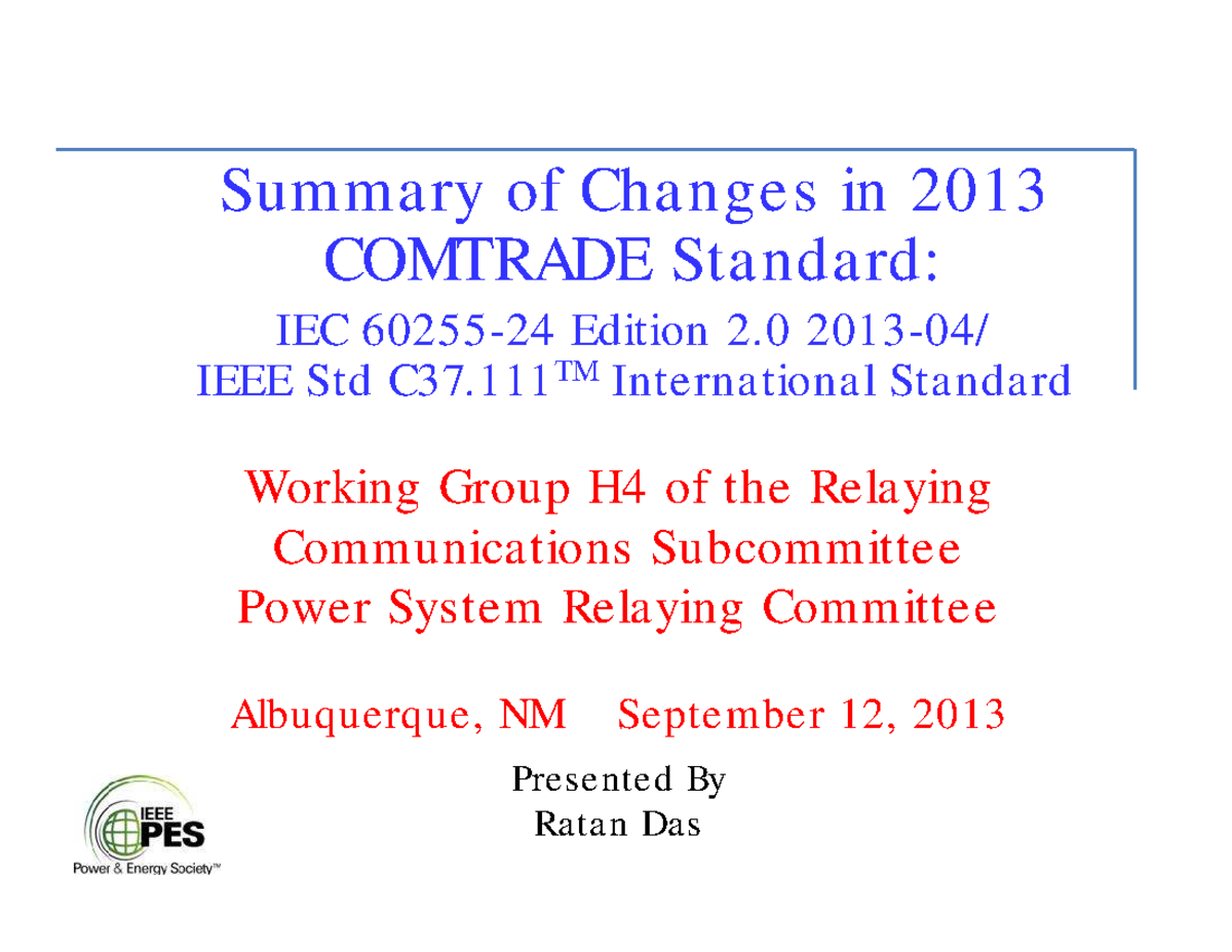 Summary of Changes in 2013 COMTRADE Standard Rev1 - Studocu